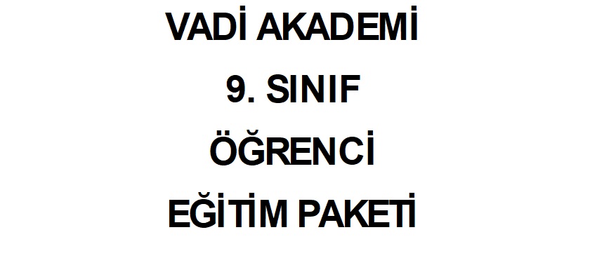 Vadi Akademi 9. Sınıf Öğrenci Eğitim Paketi