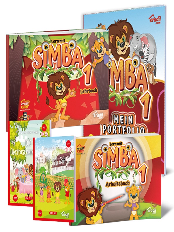 Simba 1 - Lehrbuch + Mein Portfolio + Arbeitsbuch + Lektüren (5 Kitap)